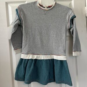 Matilda Jane Gray and Teal Long Sleeve Dress